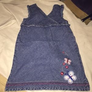 Baby girl jean butterfly dress